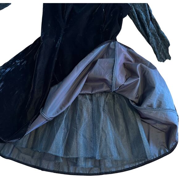 JUMP Apparel Co. Black Velvet Lace Fit & Flare Dress Size 9/10 Sweetheart Bodice - Picture 10 of 15